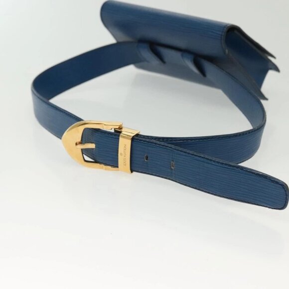 LOUIS VUITTON Epi Ceinture Tilsitt Pochette Pouch Blue M52605 LV Auth 139516 - Picture 8 of 16